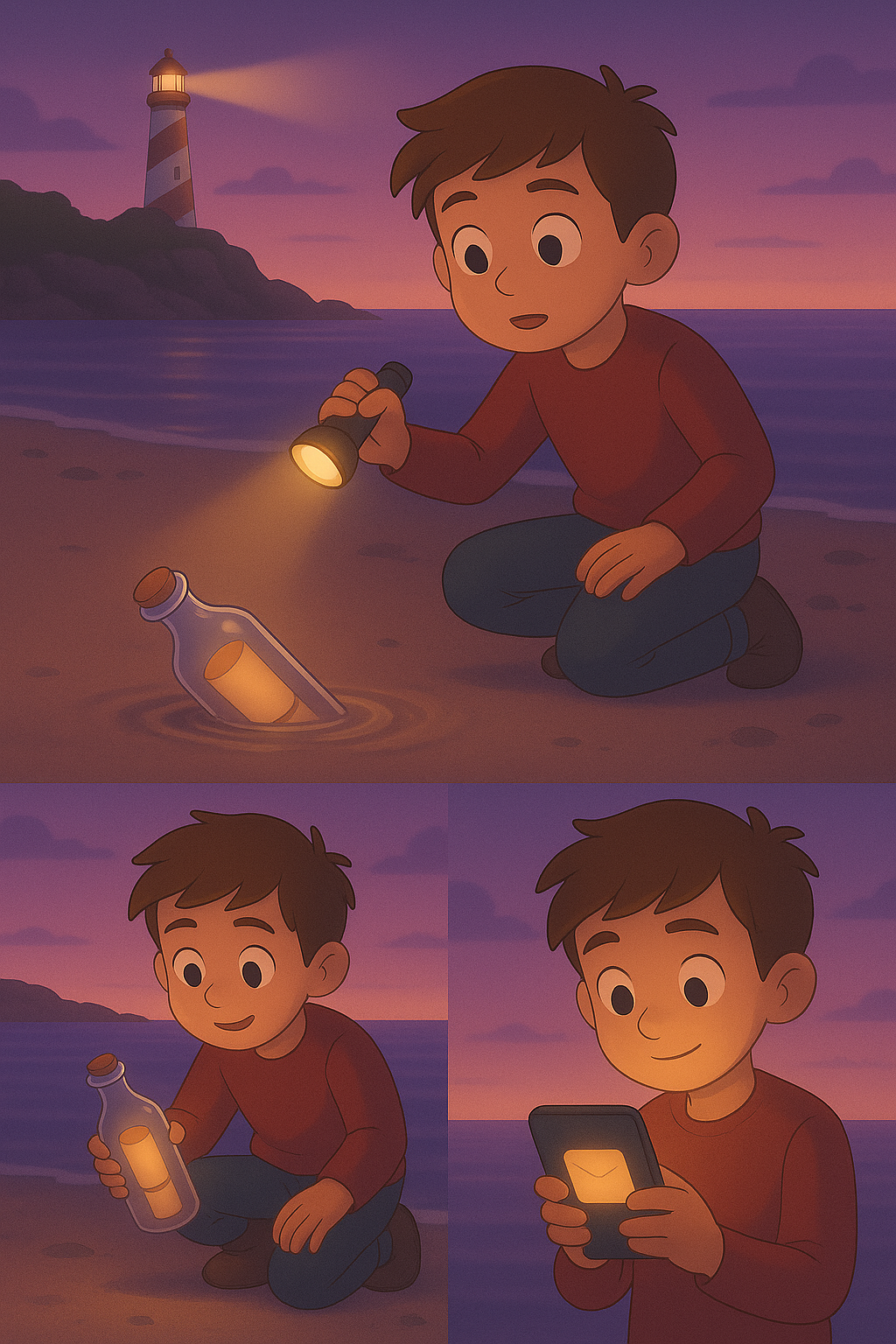 Child reading a message